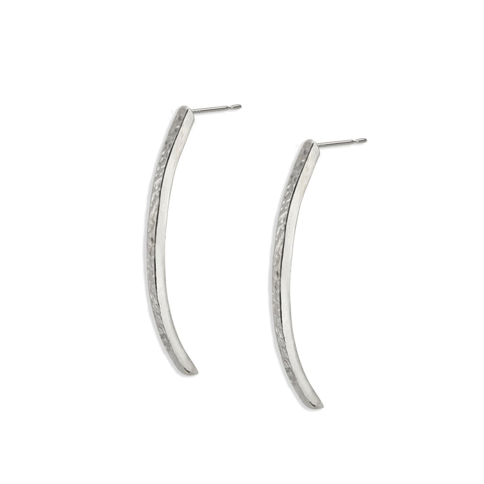 HALF HOOPS HAMMERED STERLING SILVER