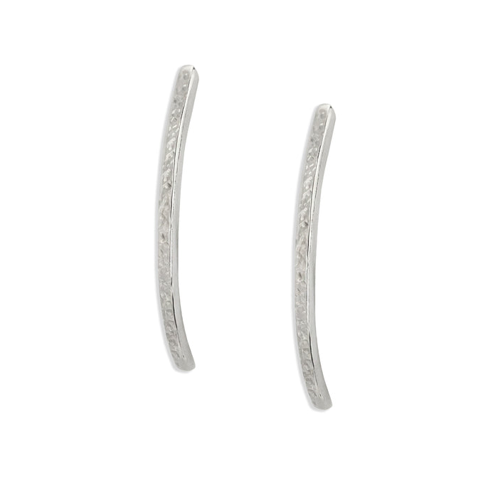 HALF HOOPS HAMMERED STERLING SILVER