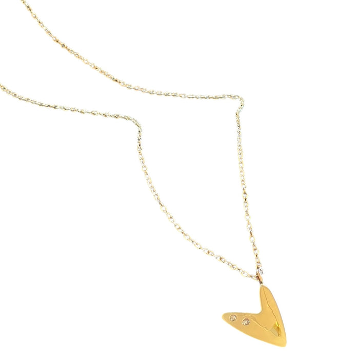 Rock and Roll Heart Necklace in Gold and Diamonds