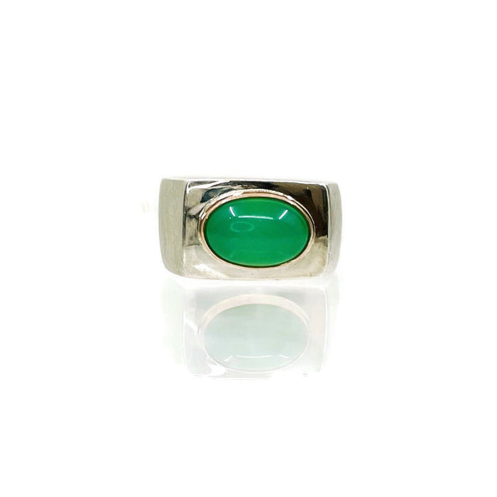 SIGNET RING with Chrysoprase