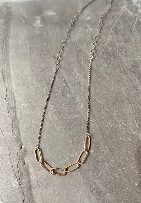 CHAIN-GES NECKLACE BRONZE AND SILVER