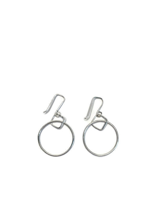 CIRCLE AND SQUARE LAGOM EARRINGS IN SILVER