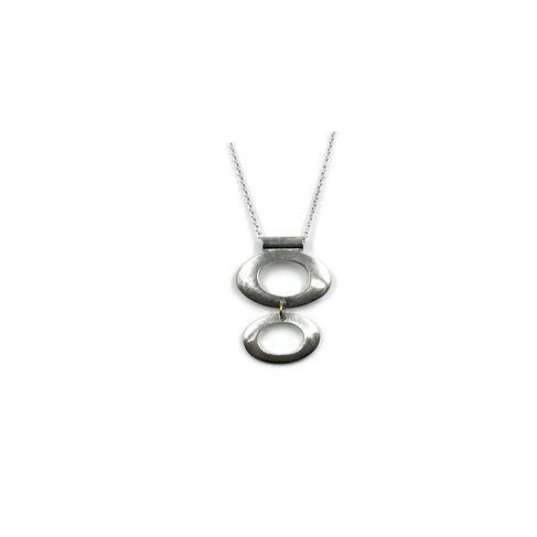 DOUBLE STONE NECKLACE SILVER