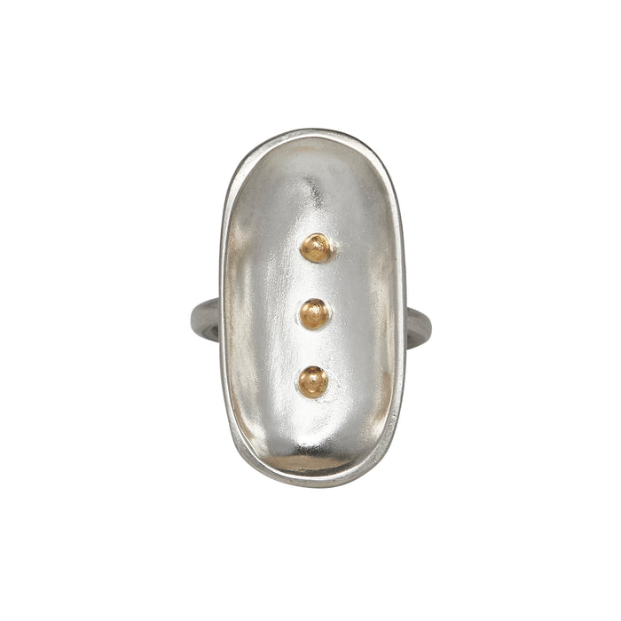 FLOAT RING WITH 14k YELLOW GOLD BEADS